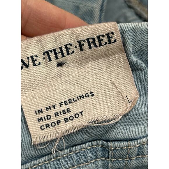 Free People We The Free In My Feelings Mid Rise Crop Boot Light Blue Large - Picture 8 of 11